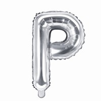 Balónik fóliový mini písmeno P strieborné 35 cm