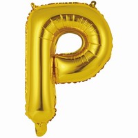 BALÓNEK fóliový mini písmeno P zlaté 34cm