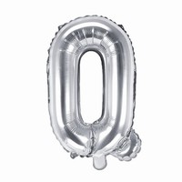 Balónik fóliový mini písmeno Q strieborné 35 cm
