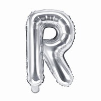 Balónik fóliový mini písmeno R strieborné 35 cm