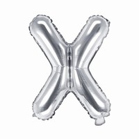 Balónik fóliový mini písmeno X strieborné 35 cm