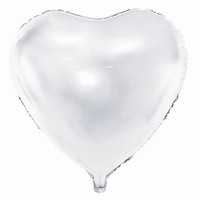 Balónik fóliový srdce biele 61cm 1ks