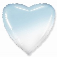 BALÓNIK fóliový srdce bielo-modré