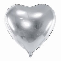 BALÓNIK fóliový srdce strieborné 45cm