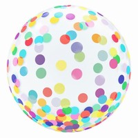 Balónik kryštálový s bodkami multicolor 45 cm