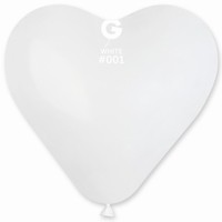 Balónik srdce latexový biely 44 cm