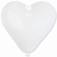 Balnik srdce latexov biely 44 cm