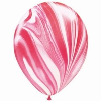 Balónik mramor červeno-biely 28 cm, 1 ks