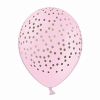 Balónik ružový so zlatými bodkami 30 cm, 50 ks
