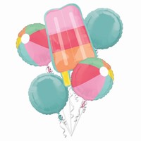 Balónikový buket fóliový Letná zmrzlina a lopty 5 ks