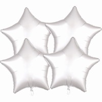 BALÓNIKY fóliové Hviezdy biele 4ks