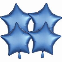 BALÓNIKY fóliové Hviezdy saténové modré 43cm 4ks