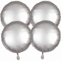 BALÓNKY fóliové kruhové platinové 4ks