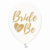 BALNKY krystalov bl se zlatm npisem "Bride to be" 30cm 6ks