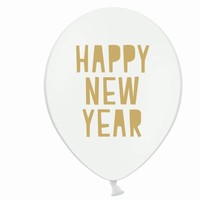 BALNIKY latexov Happy New Year biele 30 cm 6 ks