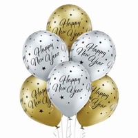 Balniky latexov Happy New Year leskl 6 ks
