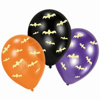 Halloween balóniky Netopiere svietiace v tme 6 ks