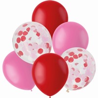 Balóniky latexové Red & Pink 30 cm, 6 ks