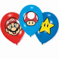 Balóniky latexové Super Mario 27,5 cm 6 ks