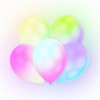 Balniky latexov biele s farebnmi Led svetielkami 27,5 cm (12 ks)