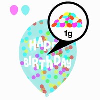 BALÓNIKY latexové kryštálové Happy Birthday s konfetami 27,5 cm 6 ks