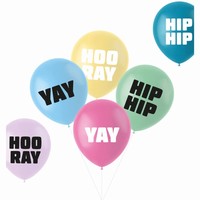 Balóniky latexové pastelový mix Hip Hip Hurá 33 cm 6 ks