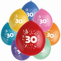 Balónky latexové pro zavěšení Color Pop "30" mix barev 23 cm 8 ks