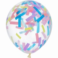 Balóniky latexové s konfetami Candy Pastel 30 cm, 4 ks