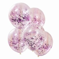 BALÓNKY latexové s konfetami lila