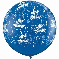 BALNY latexov Happy Birthday modr 90cm 2ks
