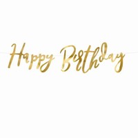 BANNER Happy Birthday zlat 16,5x62cm