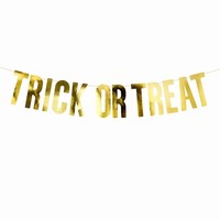 BANNER Trick or treat zlat 12x80cm