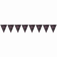 BANNER vlaječkový Sparkling černorůžová folie 396.2 x 21.5 cm