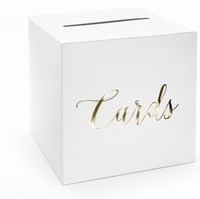BOX na priania so zlatým nápisom Cards 24x24x24cm