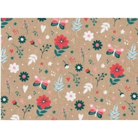 Balic papr kraft s kvtinami a motlky 100x70 cm