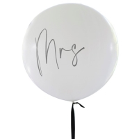 Balón latexový Mrs. s čiernou stuhou 91 cm