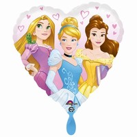 Balónik fóliový Disney princezné, srdce 45 cm