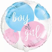 Balónik fóliový Gender reveal, Chlapec alebo Dievča 45 cm