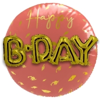 Balónik fóliový Happy Birthday 3D, zlatý súmrak 56 cm
