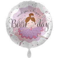 Balónik fóliový Happy Birthday Balerina 43 cm