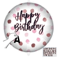 Balnik fliov Happy Birthday Bodky ruov so samolepkami 46 cm