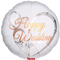 Balónik fóliový Happy Wedding 35 cm