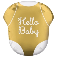 Balónik fóliový Hello Baby zlatý