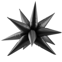 Balónik fóliový Hviezda čierna 3D 70 cm