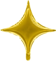 Balónek fóliový Hvězda čtyřcípá zlatá 45 cm