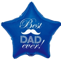 Balónik fóliový Hviezda modrá Best Dad Ever 44 cm