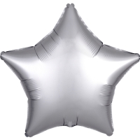 Balónik fóliový Hviezda saténová strieborná 48 cm