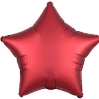 Balónik fóliový Hviezda saténová sýto červená 48 cm