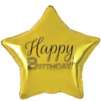 Balnik fliov Hviezda zlat Happy Birthday 48 cm