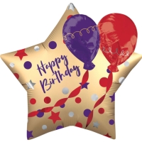 Balnik fliov Hviezda zlat "Happy birthday" 71 cm